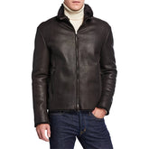 Man Shearling Lined Leather Jacket | Shirt Jacket With Shearling